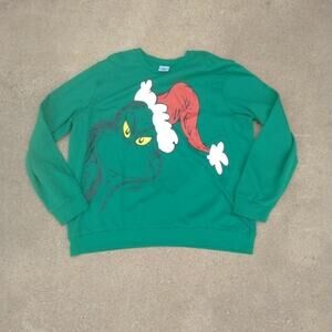 The Grinch Sweatshirt, Men's Size 2XL, Green, Crewneck, Christmas